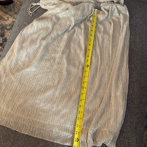 Zara Basic Shimmering Silver Spaghetti Strap Flowy Midi Dress - Picture 12 of 12